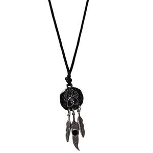 Dreamcatcher Necklace Bear Paw Pendant Feather Charms Native American Jewelry